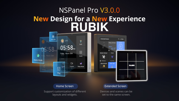 Presentation of Rubik the new user interface of Nspanel Pro for a new experience takes areas of Rubik's cube.