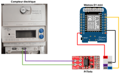 connection diagram pitinfo, wemos and electric meter