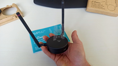 Rendering of the size of the zwave.me dongle with its z-station antennas