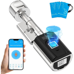 Electronic fingerprint lock with Bluetooth WiFi RFID card for adjustable cylinder from 30 to 70 mm, electronic locking cylinder, Discount coupons: <b>SECB51001</b>