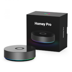 The Homey PRO home automation box integrates Z-Wave, Zigbee, Wi-Fi, BLE, 433 MHz, infrared, Matter/Thread for an advanced connected home experience.