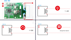 Divers Branchements du module Sonoff RE5V1C contact sec wifi compatible Ewelink