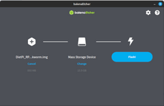 Installing the Dietpi image using balena etcher software