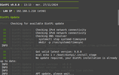 First SSH Connection Dietpi has a useful GUI interface with an update on first launch