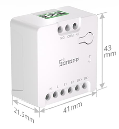 Dimensions du micro-module contact sec le Sonoff Mini-D