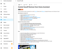 Intégration dans Home assistant hacs et Sonofflan du micro-module contact sec le Sonoff Mini-D