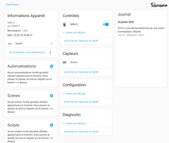 Informations dans Home assistant hacs et Sonofflan du micro-module contact sec le Sonoff Mini-D