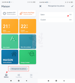 Importance and reorganization of rooms in Tado