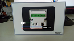 Electrical connection diagram for 220v lights with the ELC SMT101 wall shelf