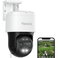 Reolink PTZ 4K Caméra Extérieur PoE, Double Objectif, Zoom Hybride 6X, Suivi Automatique, Vision Nocturne en Couleur, Détection de Personne/Véhicule/Animal, Audio Bidirectionnel, TrackMix PoE