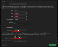edition des paramètres du pare feux pour l'interface guest