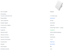 reconnaissance du relais dans zigbee2mqtt ewelink