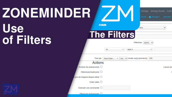 the use of filters in zoneminder is an essential setting so as not to store too many events