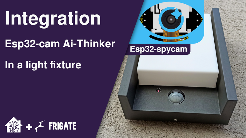 Integrate an esp32-cam camera into a light fixture