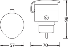 Ledvance external socket zigbee dimensions