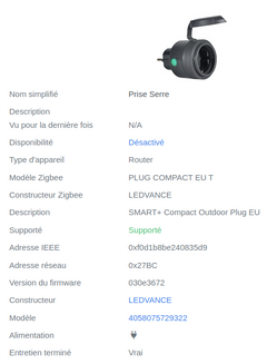 Dimensions zigbee prise externe Ledvance