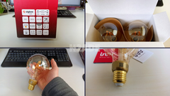 ampoule connectée innr globe vintage variable zigbee rf261 emballage et taille