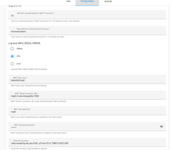 paramétrage du module téléinfo2mqtt dans home assistant