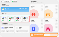 configuration d'une carte presence avec suivi charge batterie et géolocalisation dans ui minimalist pour tablette et smartphone