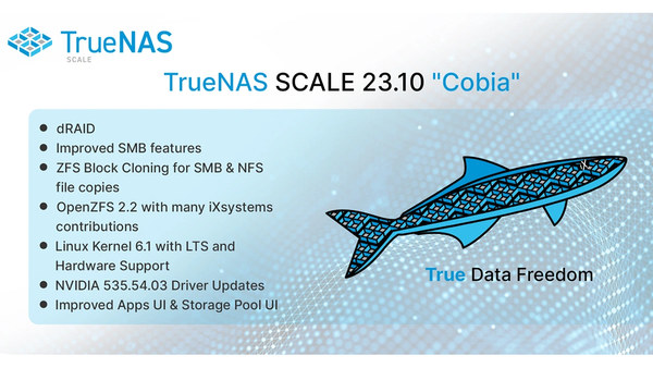 We have been waiting for a long time for a new version of the free NAS management system Truenas scale version which runs under Debian, Truenas v23.10 Cobia
