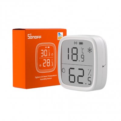 SONOFF SNZB-02D temperature and humidity sensor informs you about temperature and humidity.