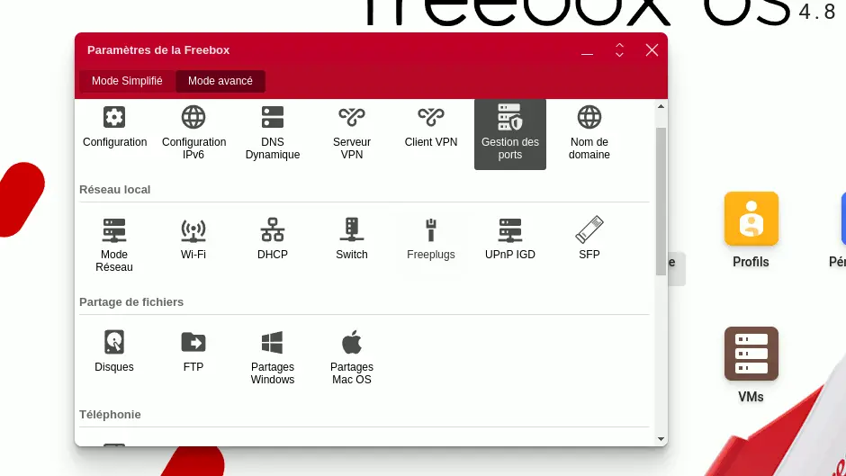 Paramétrage redirection de port freebox Os pour homey avec adresse ip statique