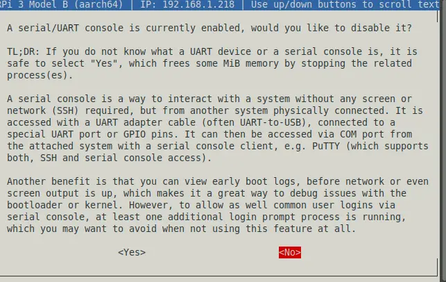 First dietpi connection and settings after update