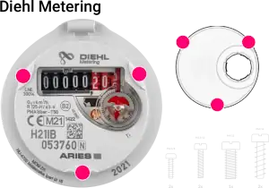 Installation du watermeter homewizard mesure de consommation d'eau wifi compatible home assistant et compteur Diehl Metering