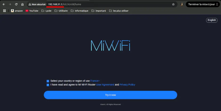 Xiaomi Miwifi router update